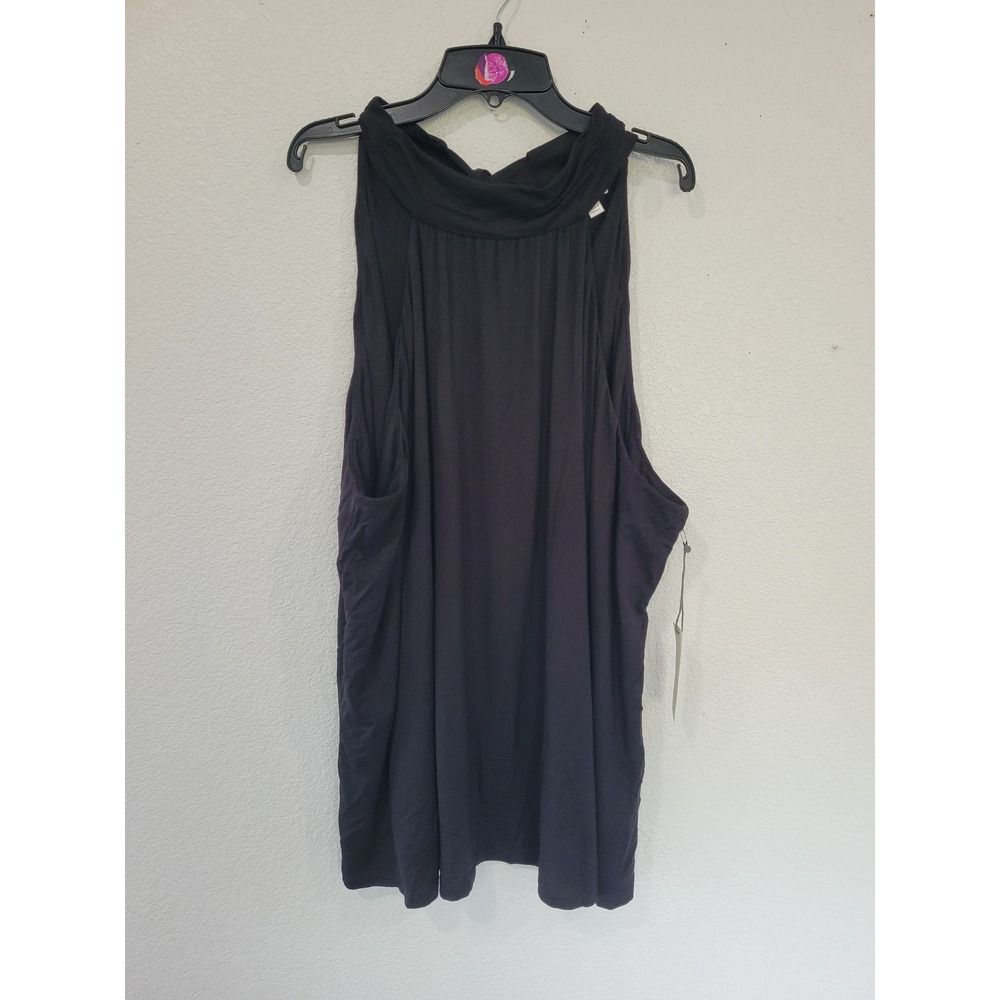 Nine Britton Women's Black Sleeveless Bow Back Tank Top Plus Size 3X #21